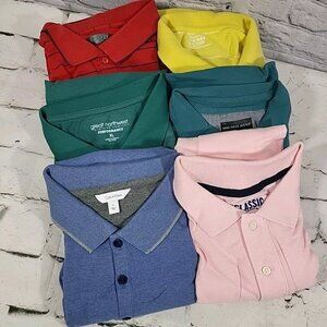 Golf Polo Shirts Lot of 6 Mens XL Old Navy Calvin Klein Saks Izod
